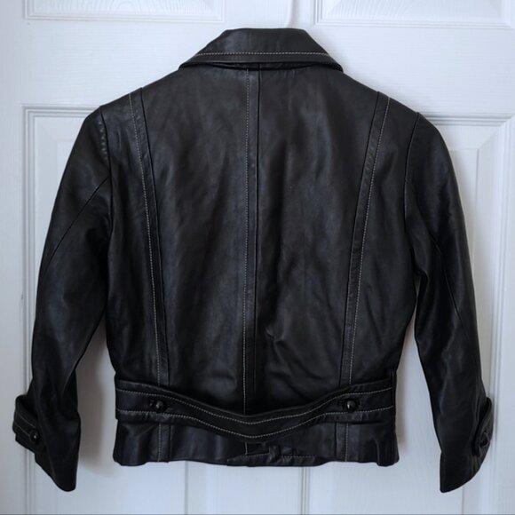 Tracy Reese leather button-down jacket 2 XS EUC - Picture 4 of 7